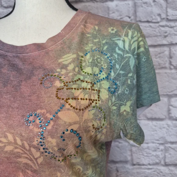 Harley-Davidson Tshirt Multicolor Floral Logo Print Short Sleeve Womens Size L - Picture 4 of 11